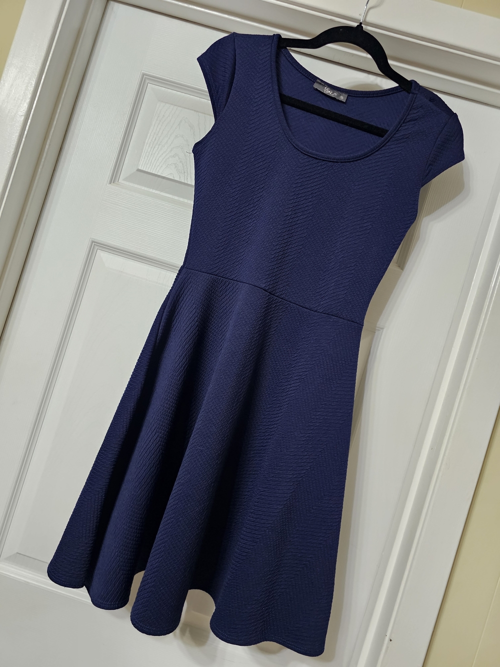 Navy Fit-and-Flare Skater Dress